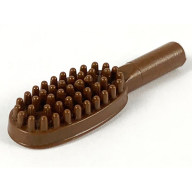 brown minifigure utensil hairbrush - 10mm handle