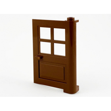 brown door 1 x 4 x 5 with 4 panes