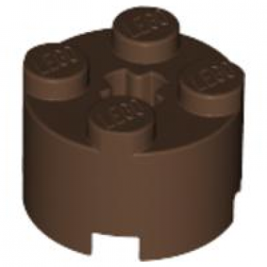 brown brick round 2 x 2 with axle hole