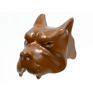 brown dog head 2 x 4 x 2 from three-headed dog