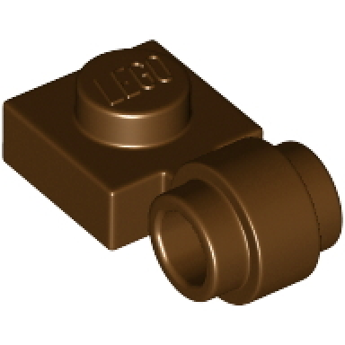 brown plate modified 1 x 1 with light attachment - thick ring