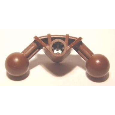 brown bionicle ball joint 4 x 4 x 2 90 degrees with 2 ball joint and axle hole