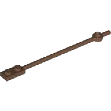 brown bar 12l with 1 x 2 plate end solid studs and 1 x 1 round plate end
