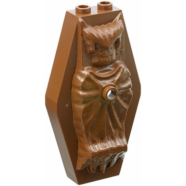 brown container coffin lid with vampire relief