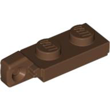 brown hinge plate 1 x 2 locking with 1 finger on end undetermined type