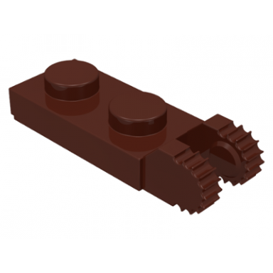 brown hinge plate 1 x 2 locking with 2 fingers on end