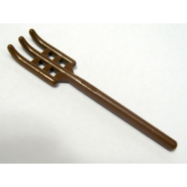 brown minifigure utensil pitchfork - handle with round end