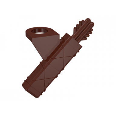 brown minifigure arrow quiver with 2 arrows