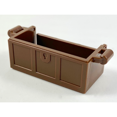brown container treasure chest bottom with slots in back