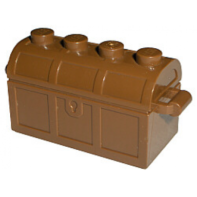 brown container treasure chest with no slots in back and same color thin hinge curved lid 4738b 4739b
