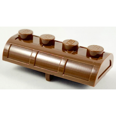 brown container treasure chest lid curved with thick hinge