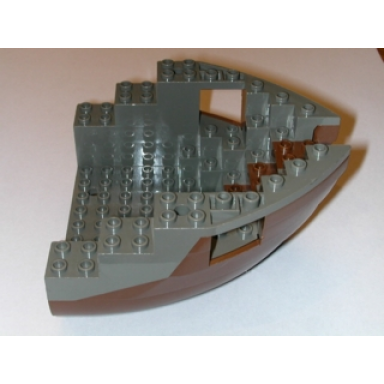 brown boat hull small bow 12 x 12 x 5 1 3 with dark gray top 6050 6051