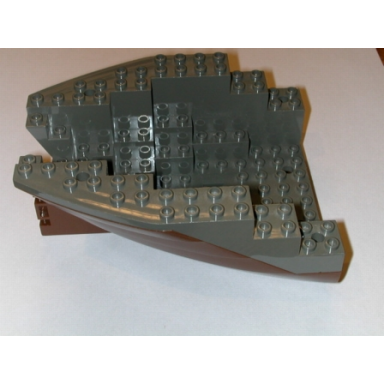 brown boat hull small stern 14 x 12 x 5 1 3 with dark gray top 6052 6053