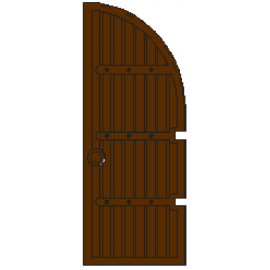 brown door 1 x 4 x 8 curved top