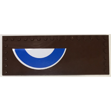 brown tile modified 6 x 16 with studs on edges with white and blue semicircles british roundel pattern model left side sticker - set 3451