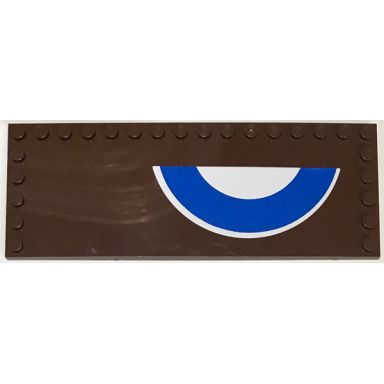 brown tile modified 6 x 16 with studs on edges with white and blue semicircles british roundel pattern model right side sticker - set 3451