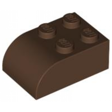 brown slope curved 3 x 2 with 4 studs