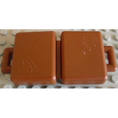 brown duplo utensil suitcase with embossed duplo rabbit logo on front and back