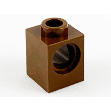 brown technic brick 1 x 1 with hole