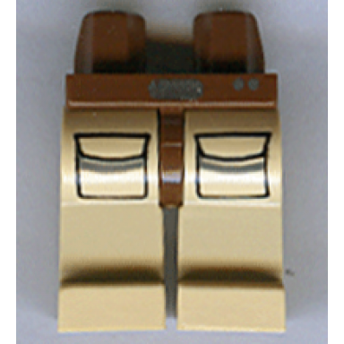 brown hips and tan legs with silver buckle and dots pockets with flaps pattern