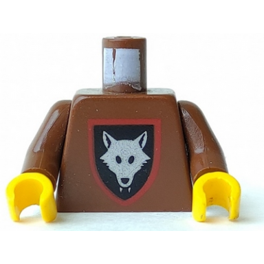 brown torso castle wolfpack pattern brown arms yellow hands