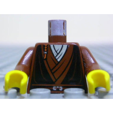 brown torso sw layered shirt black vest and padawan braid pattern brown arms yellow hands