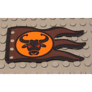 cloth flag 8 x 5 wave with black border and black bulls head pattern
