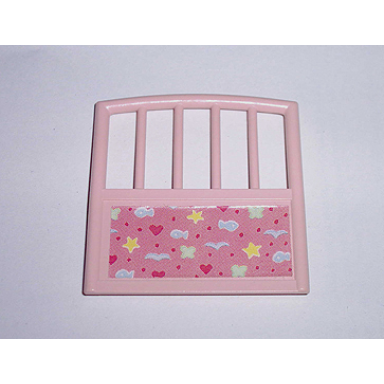 light salmon scala baby crib footboard 1 x 7 x 6 with fish hearts and stars pattern sticker - set 3241