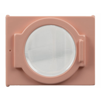 light salmon scala washing machine door with molded trans-clear glass pattern