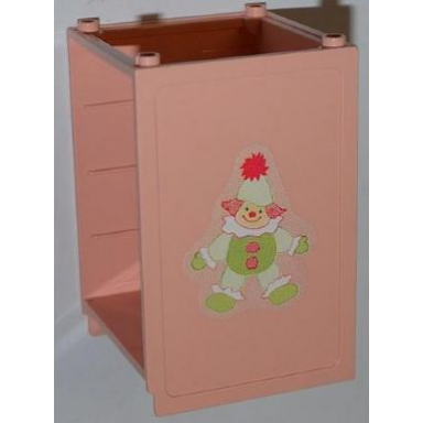light salmon scala dresser without top with clown on right side and house on left side pattern stickers - set 3241