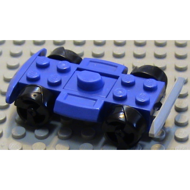 violet vehicle base 4 x 6 racer base with black wheels and light gray bumper