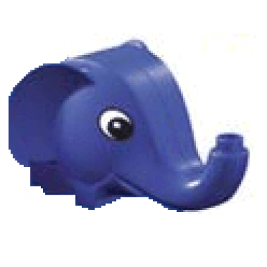 violet duplo figure head animal 2 x 2 base elephant with black and white eyes pattern