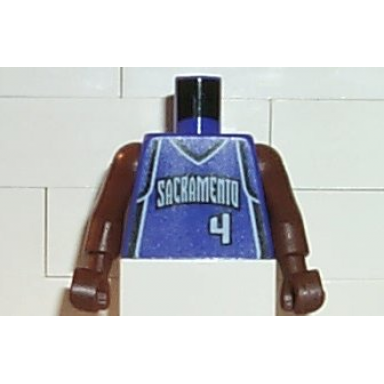 torso nba sacramento kings 4 webber on back pattern brown nba arms