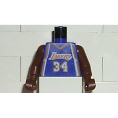torso nba los angeles lakers 34 road jersey pattern brown nba arms