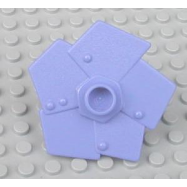 medium violet duplo plant flower metal design with 5 petals little robots