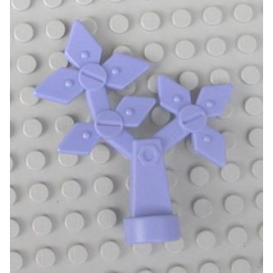 medium violet duplo plant flower metal design with 8 petals little robots