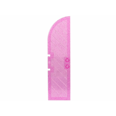 glitter trans-dark pink door 1 x 4 x 11 1 3 curved top