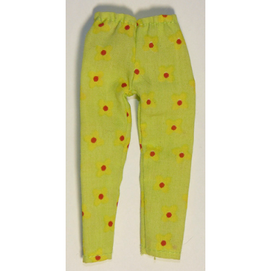 medium lime scala clothes female pants with yellow flowers pattern