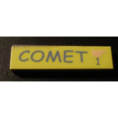 medium lime tile 1 x 4 with comet and 1 pattern sticker - set 5941
