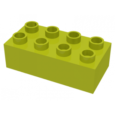 medium lime duplo brick 2 x 4