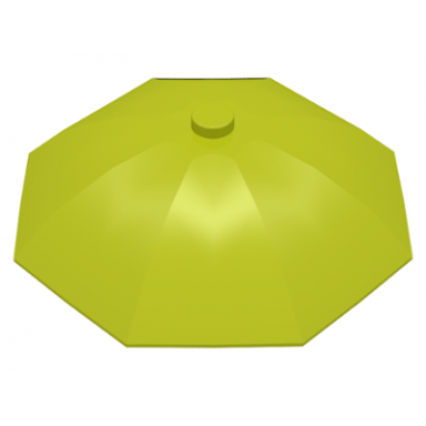 medium lime minifigure utensil umbrella top with no bottom flaps 6 x 6 with top stud