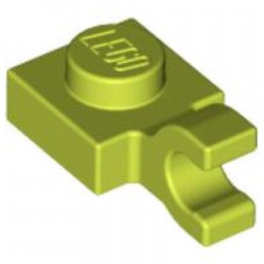 medium lime plate modified 1 x 1 with u clip horizontal grip