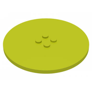 medium lime tile round 8 x 8 with 4 studs in center