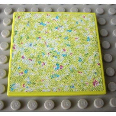 medium lime tile 6 x 6 with floral doormat pattern sticker - set 3118