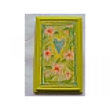 medium lime scala wall panel 6 x 10 with heart and flowers pattern sticker - sets 3119 3200