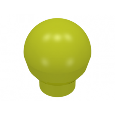 medium lime brick round 1 x 1 with ball finial