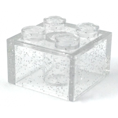glitter trans-clear brick 2 x 2