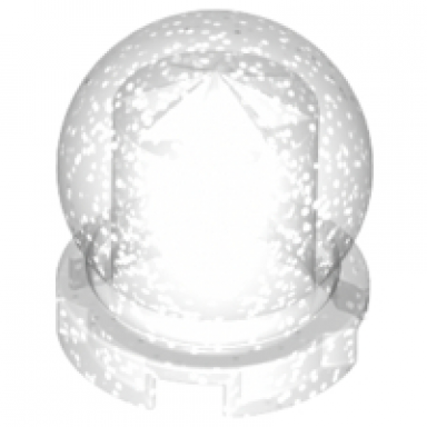 glitter trans-clear minifigure utensil crystal ball globe 2 x 2 x 2