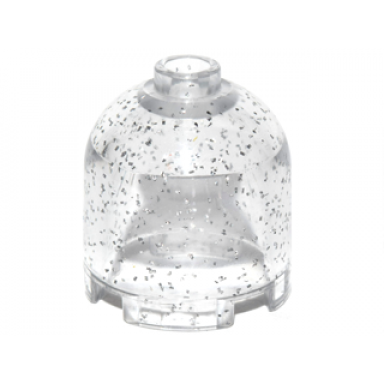 glitter trans-clear brick round 2 x 2 x 1 2 3 dome top