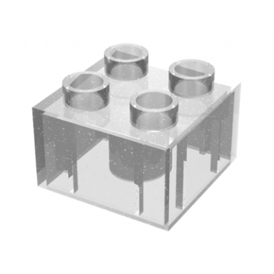glitter trans-clear duplo brick 2 x 2